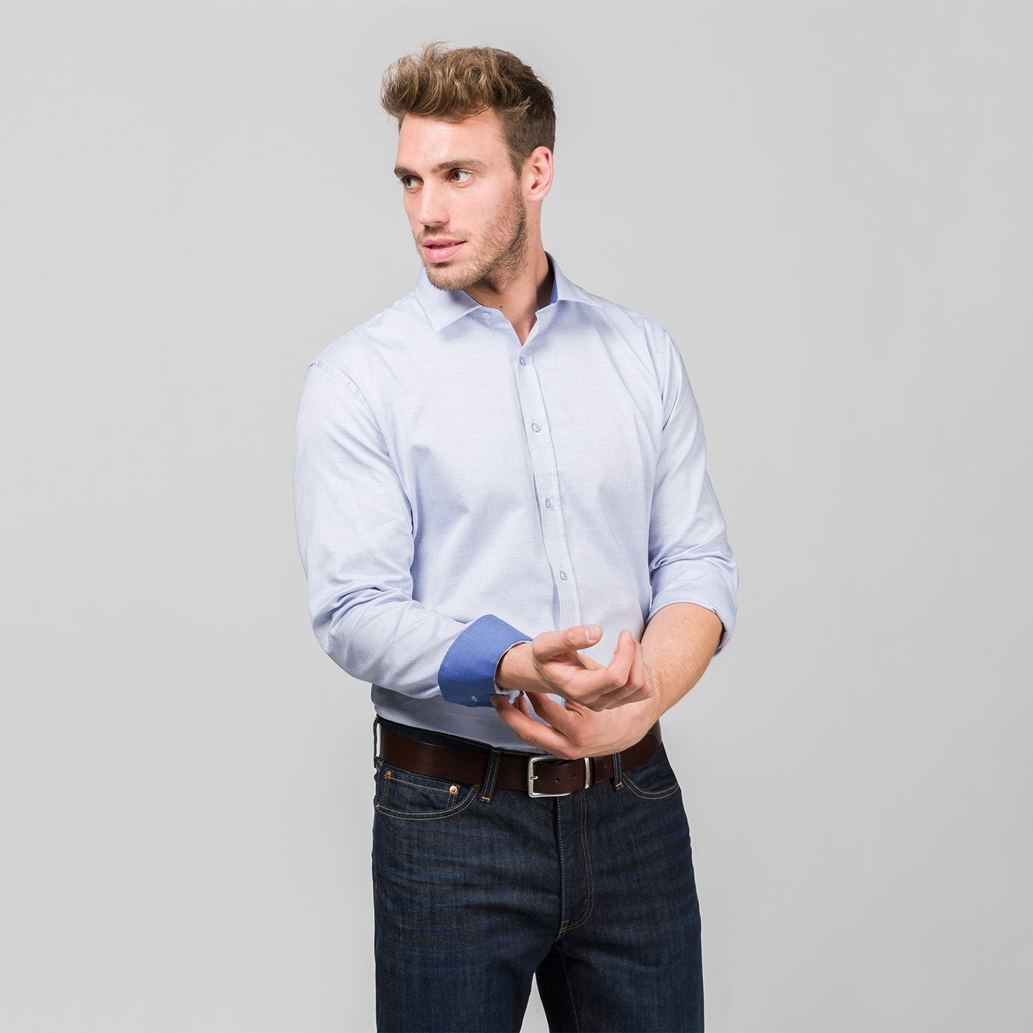 Tolles Herren Hemd für grosse Männer mit extra langem Arm 72 cm und Überlänge von RIESENHEMD